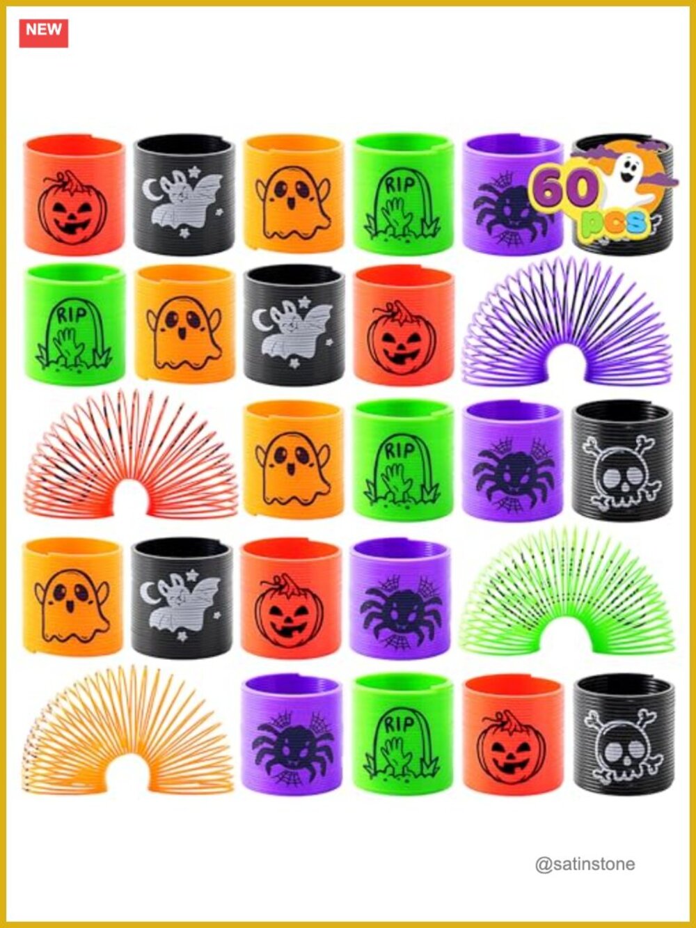 JOYIN 60 PCS Halloween Coil Springs Toys Party Favors Classroom Prize
